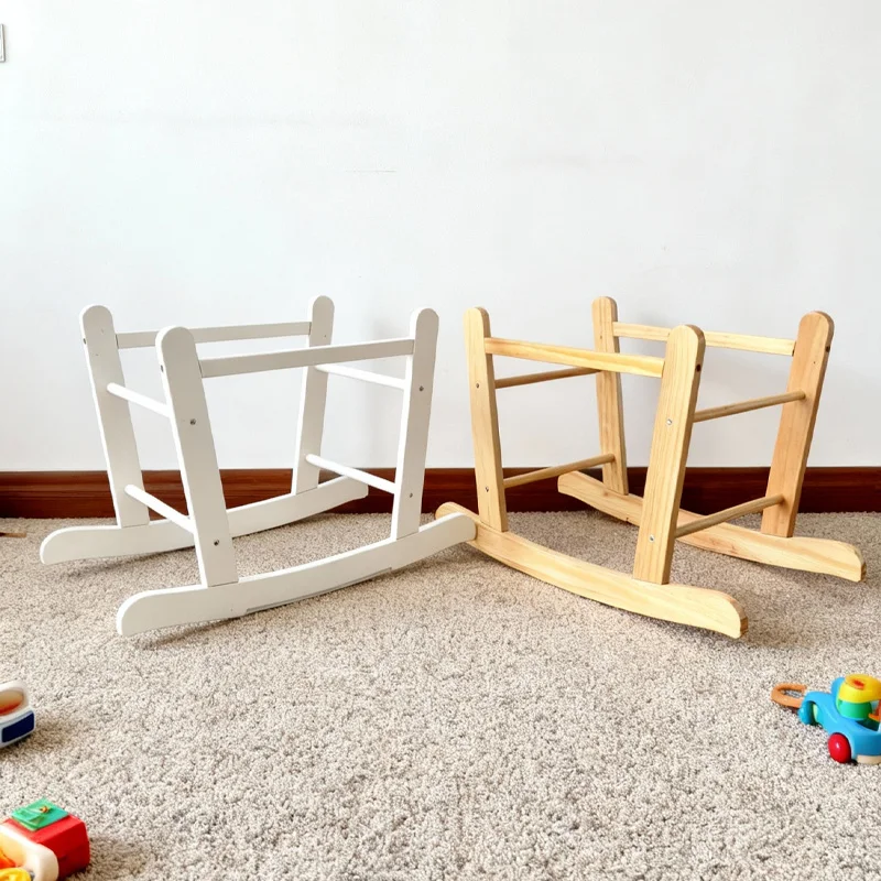 2026 Newborn Portable Crochet Baby Rocker Solid Wood Modern Baby Rocker