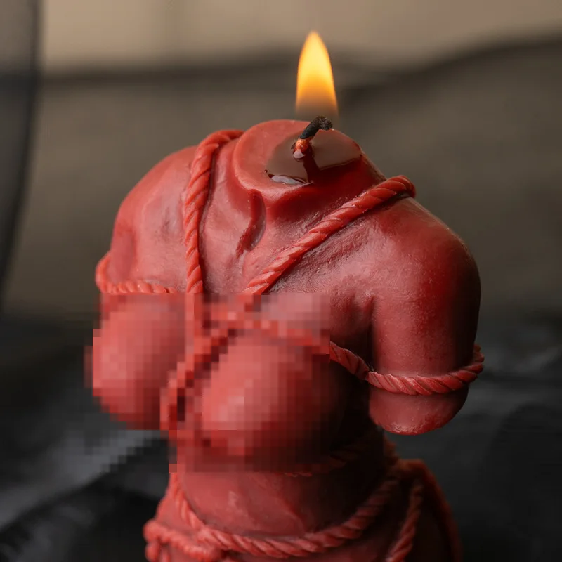 Rope bound human body fun low temperature candle couple dripping wax decorative ornament scented candle