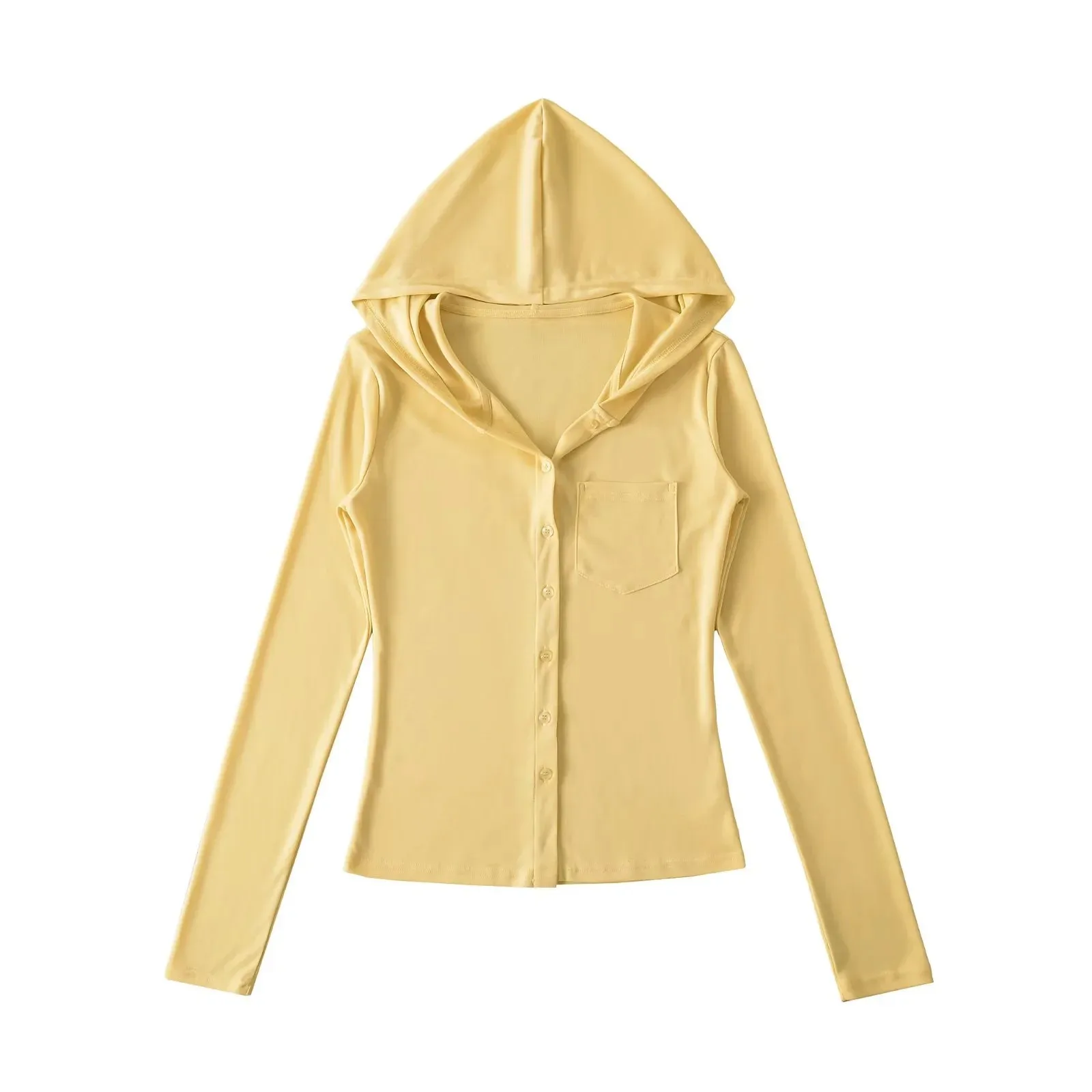 Semi-sheer cool-touch long-sleeve T-shirt for women new summer 2025 model hooded sun-protective casual style lightweight UTCS