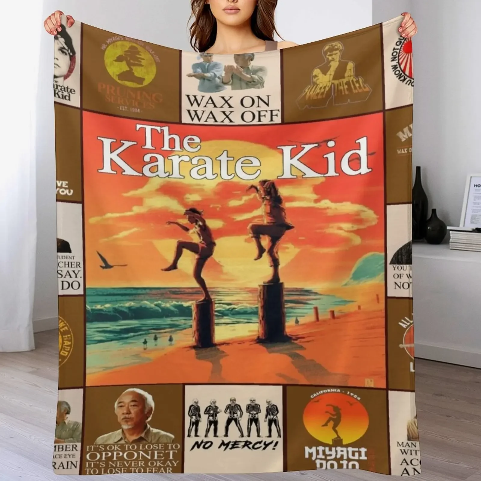 بطانية رمي الكاراتيه للأطفال للهالوين، لحاف أريكة شتوية، بطانيات فلانيل