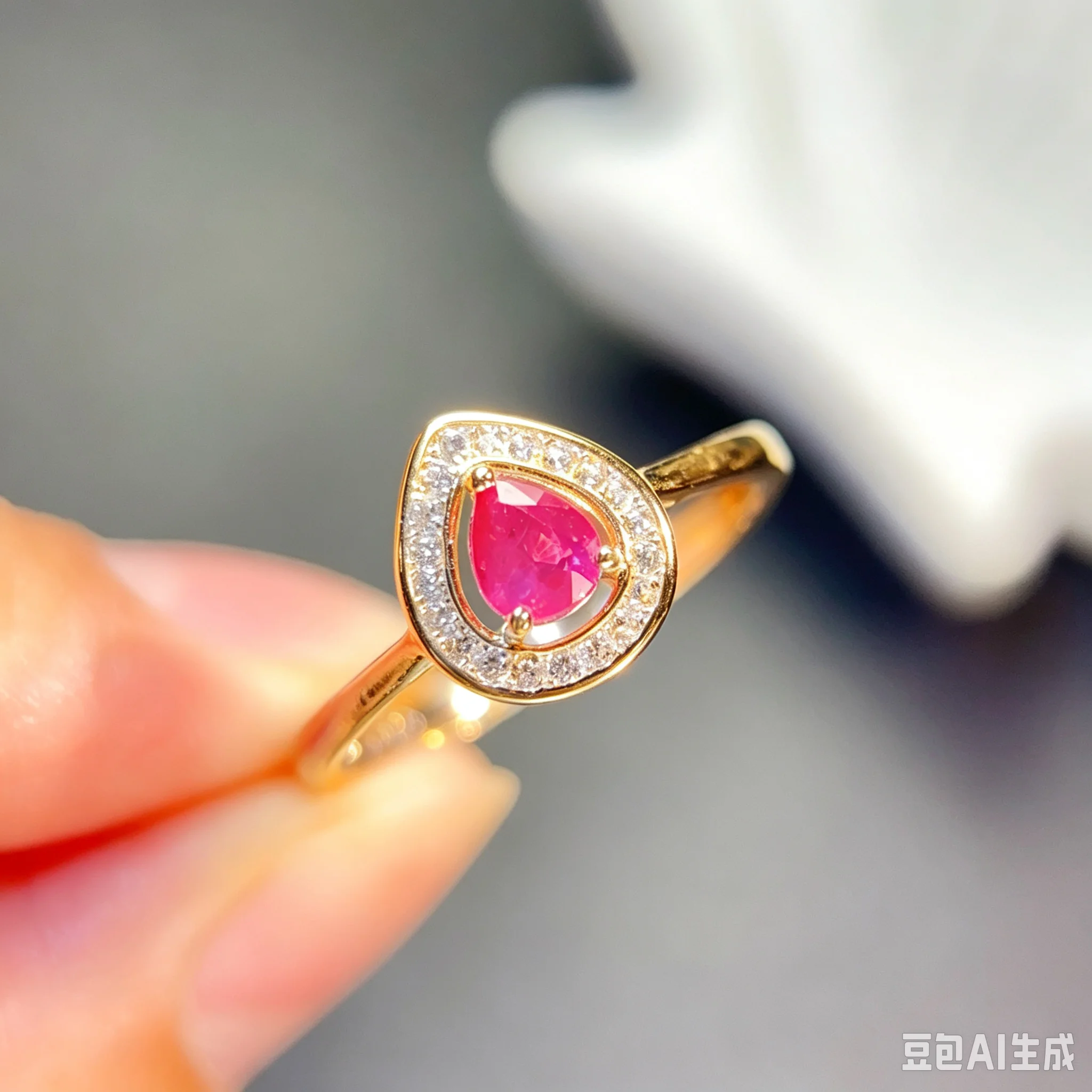Classic 925 Silver Ruby Ring 4mm*5mm Natural Ruby Jewelry with Certificate 18K Gold Plated Silver Gemstone Pink Ring for Party