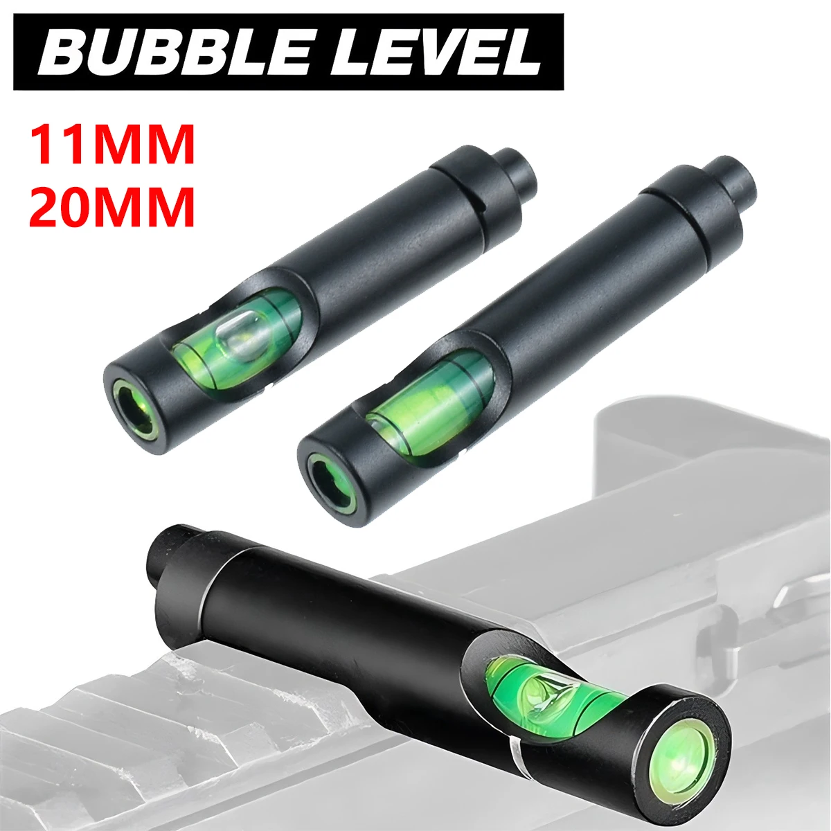 Niveau à bulle Hunting Spirit pour montures de lunette optique sur rail Picatinny 20mm et rail 11mm, kit d'outils de nivellement de lunette, accessoires de chasse