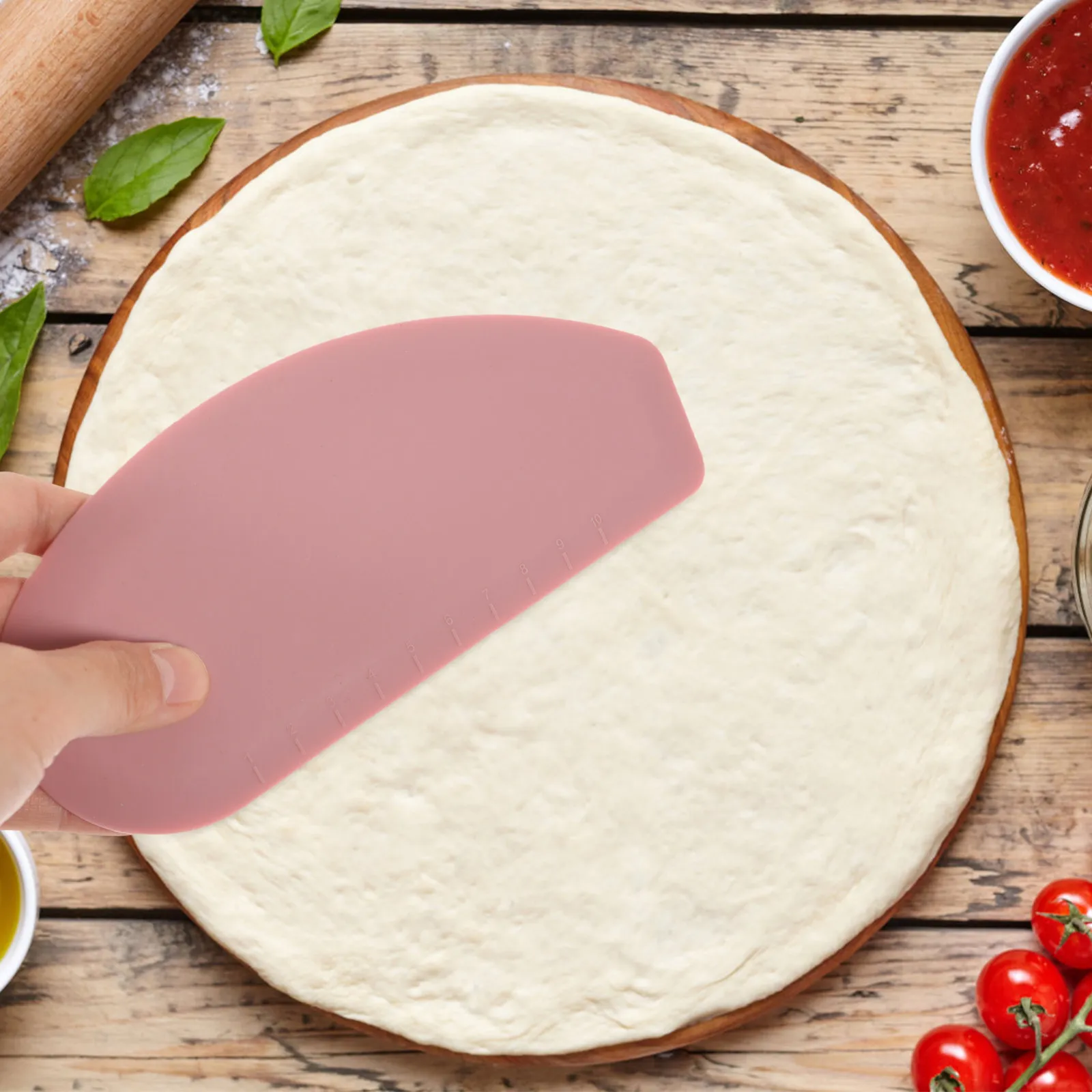 3Pcs Silicone Dough Scraper Heavy-Duty Flexible Scraper for Flour Removal Dough Portioning Pizza Slicing Bakery Coffee Shop