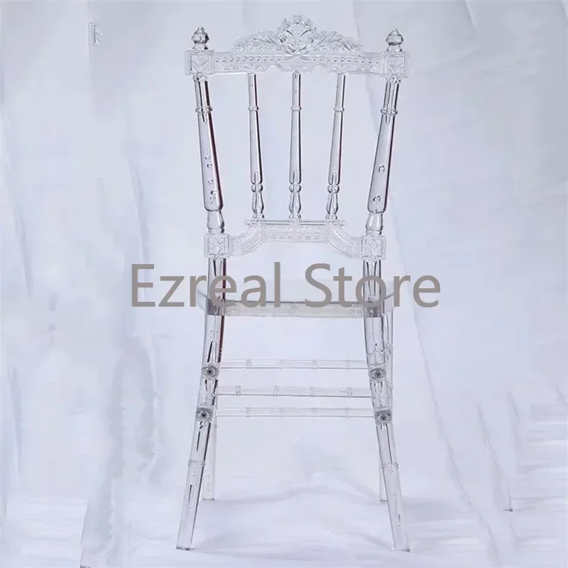 Plastic Dining Events Wedding Chair Hotel Wedding Party Wholesale Chair Throne Living Room Transparent Dressing Chaise LJ50HC