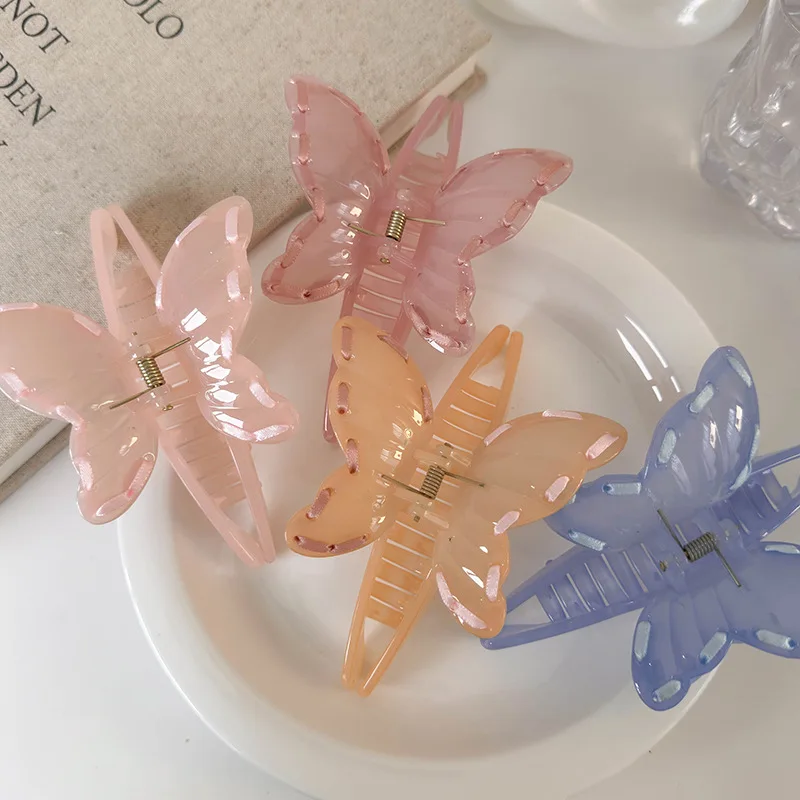 Hair Claw Ribbon Bow Sweet Elegant Oversized Resin Back Bun Holder for Women Versatile Daily Styling Non Slip Durable