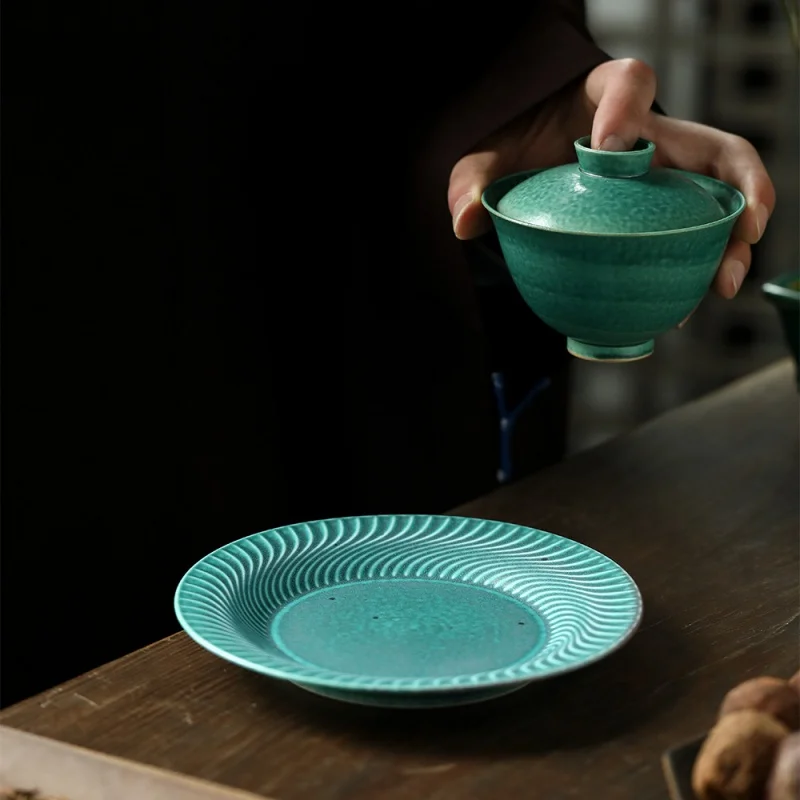 Jingdezhen Stoneware Imitation Firewood Household Snack Dish Organizer Refreshments Accessories Dried Fruit Tray Pot Tray Tea Ta