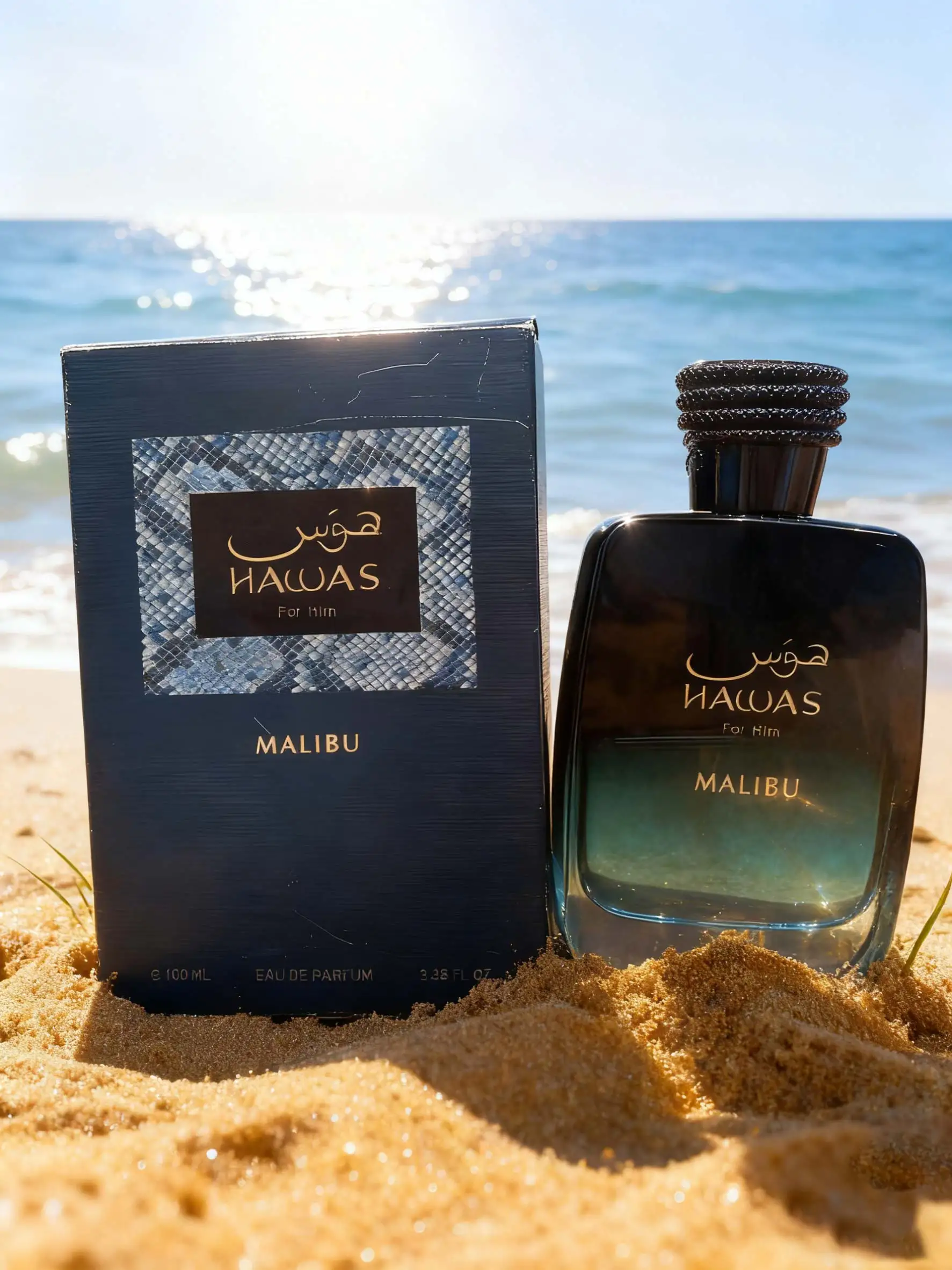 Hawas Malibu For Him Perfume 100Ml, Pineapple Orange Grapefruit Burst Tropical Fruity Aroma, Lavender Orris Intertwines Softly, Patchouli Musk Base, Sunny Vacation Scent, Show Men’s Relaxed Energetic Aura.