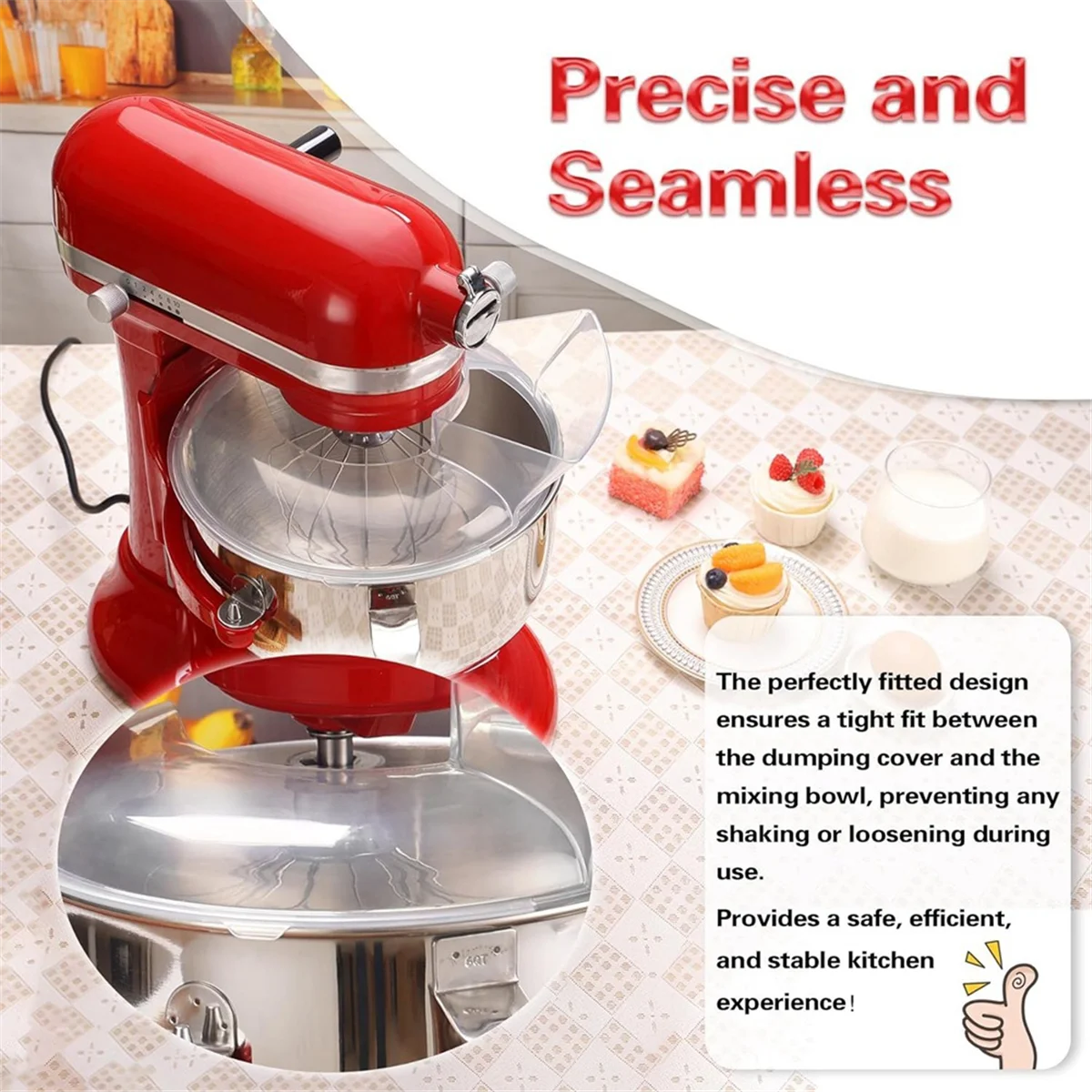 Escudo de vertido para Kitchenaid 5,5 Quart, 6, 7, 8 Qt, acero inoxidable, soporte de elevación, mezclador, accesorios, protector contra salpicaduras