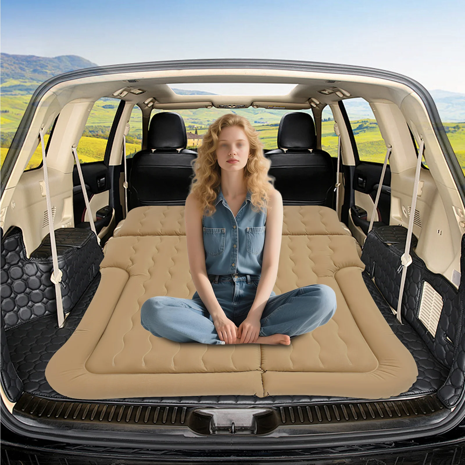 Aufblasbare SUV-Matratze mit Elektrischer Luftpumpe 300kg Tragfähigkeit Auto-Luftmatratze für Roadtrips und Campingausflüge – Detail 26