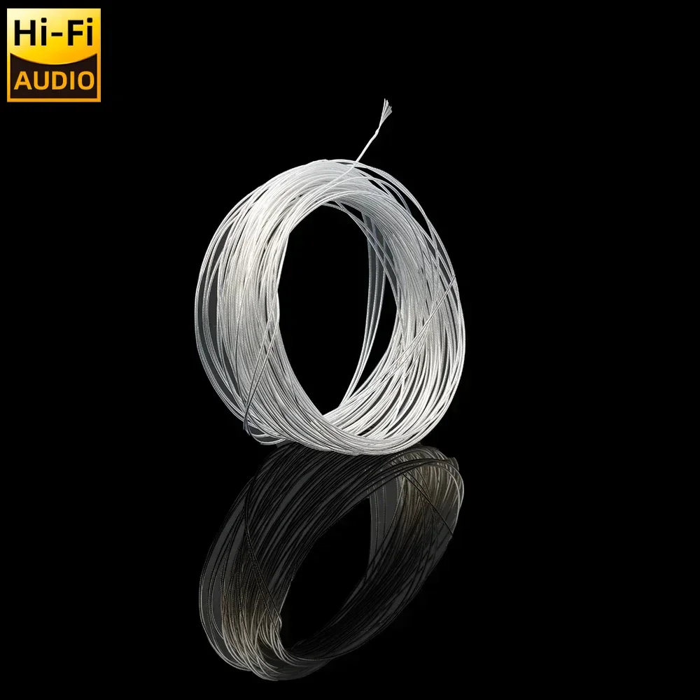 ■ 10m High Purity Silver Plated OCC PTFE Wire Copper Cable For Hifi Audio DIY Amplifier Speaker Headphone OD：0.62mm 32awg