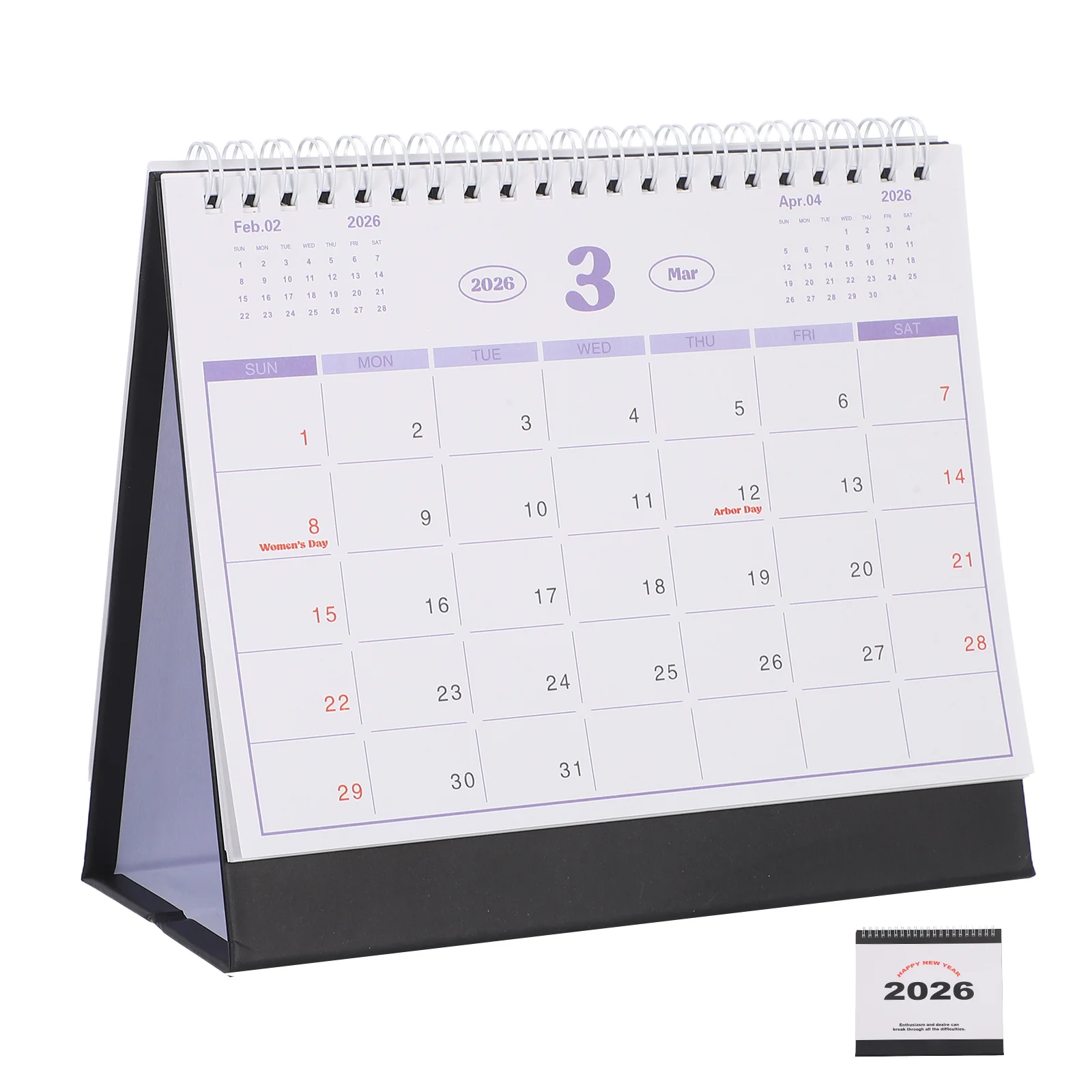 

Настольный отрывной календарь 2026: Элегантный бумажный блок-календарь для офиса, школы, дома. Компактный настольный планировщик-мини 2026.