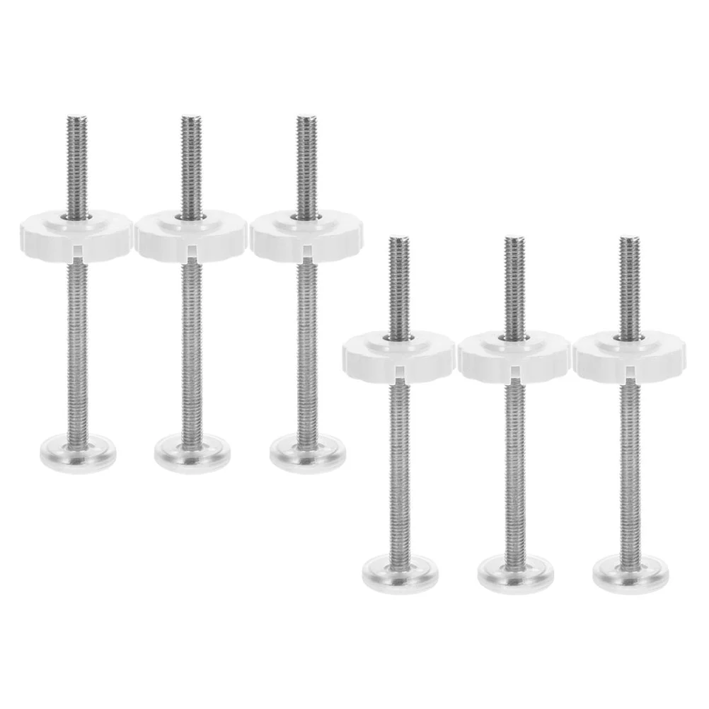6 Pcs Baby Gate Hardware Bolts Screws Guardrail Hardwares Threaded Rod Replacement Spindle Parts Abs Gates Rods Mounting