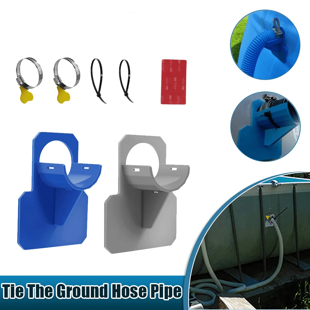 1set Swimming Pool Pipe Holder Hose Bracket Mount Supports Pipes for Intex Above Ground Hose Outlet with Cable Tie Fixing