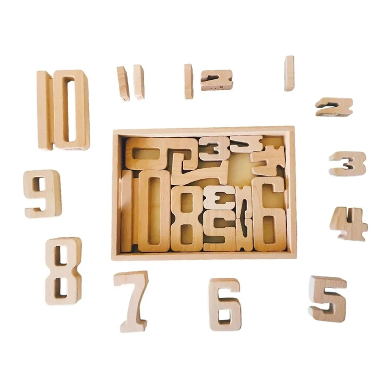 Number-Blocks Intelligent Learning Toy Early Education Wooden Number-Blocks Toys Large Wooden Box Set For Preschoo Boy