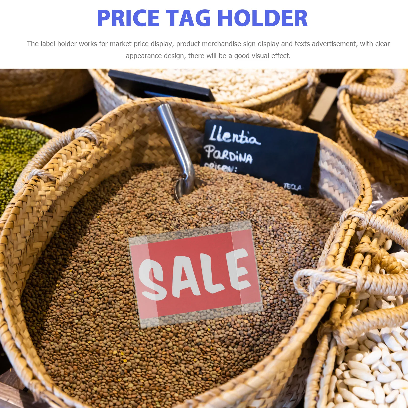 10 Buah Tempat Label Plastik Bening Label Harga untuk Rak Display Stand Rak Transparan Akrilik