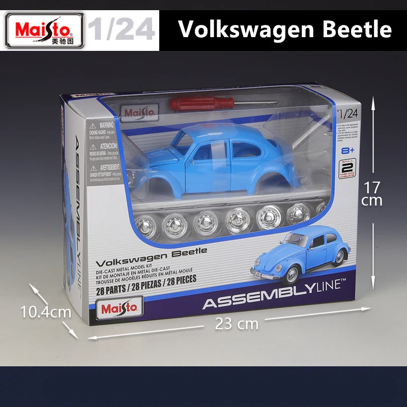 Maisto Assembly Version 1:24 Volkswagen Beetle Alloy Car Model Diecasts Metal Toy Car Vehicles Model Simulation Childrens Gifts