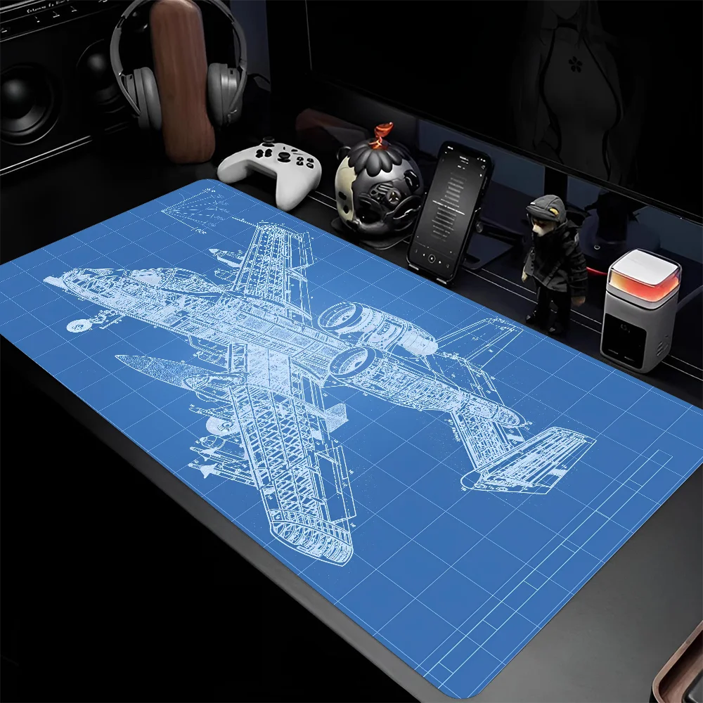 Mechanical Drawings Mousepad Large Keyboard Desk Mat Gaming Mouse Pad LockEdge Non-slip Mat