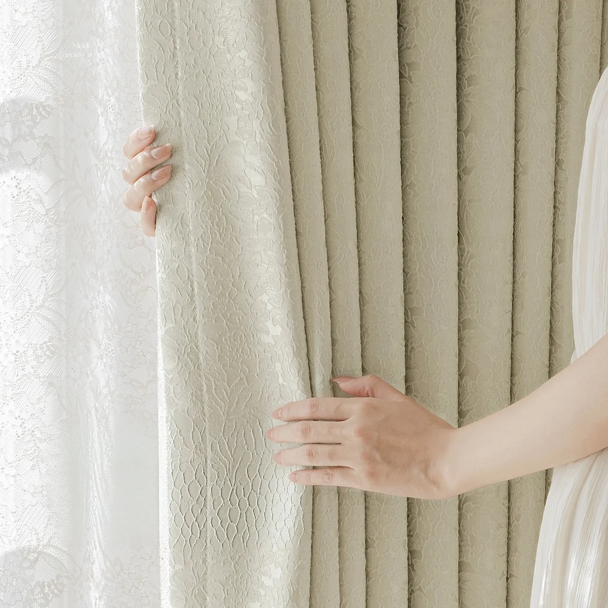 85% Blackout Living Room Window Curtains Soild Color All Match Sound Reduce Beige Bedroom Thermal Curtains Custom Made