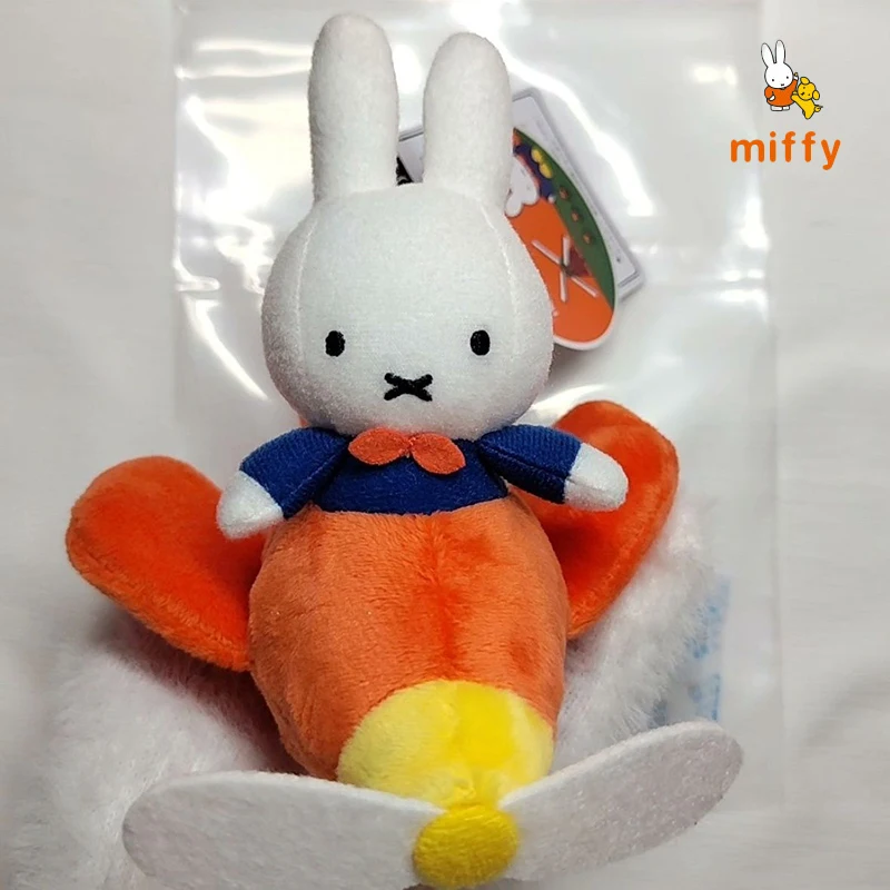 Kawaii Miffy Pilot Airplane Plush Keychain Cartoon Rabbit Bag Pendant Soft Stuffed Doll Ornament Collectible Mascot Perfect Gift view 6