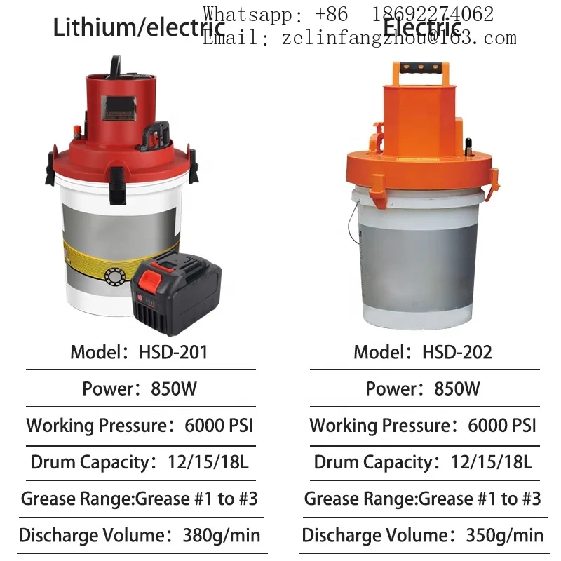 24V Portable Lithium Battery Electric Sinking Bucket Grease Pump 7L 12L 15L 18L Gun for Excavator Lubricant Heavy Duty