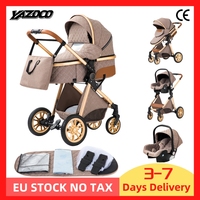 Luxurious 3 in 1 Baby Stroller Portable Travel Baby Carriage Folding Prams Aluminum Frame High Landscape Car for Newborn Baby