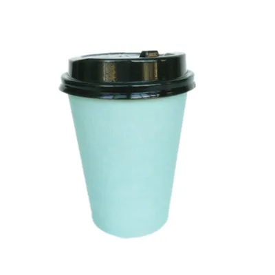 10pcs/Pack Tiffany Paper Cups With Lid Disposable Coffee Cup Milk Tea Cup Household Office Drinking Accessories Party Supplies