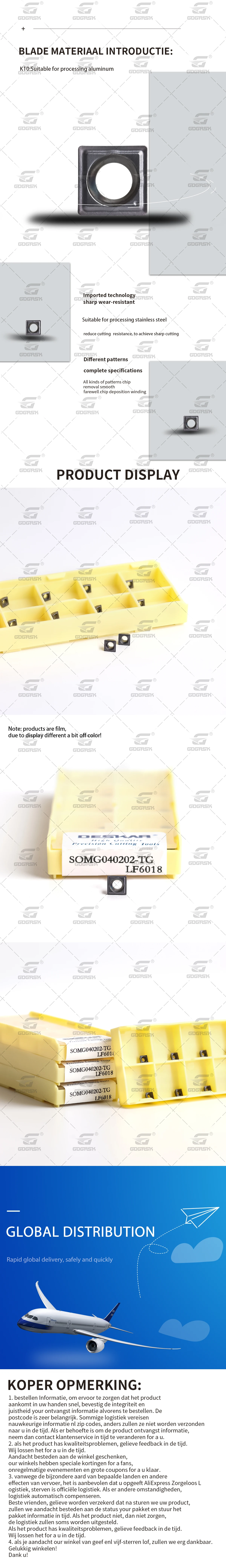DESKAR U-Bohrer SOMG040202 TG LF6018 CNC-Drehmaschinen-Klingeneinsätze Scharfe und langlebige Edelstahlbearbeitung U-Bohrer – Detail 1