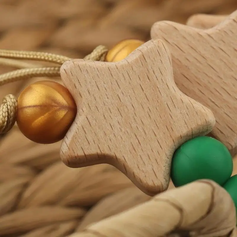 

Цепной зажим для соски с силиконовыми бусинами, держатель для пустышек-прорезывателей для детских пустышек для девочек и подарок