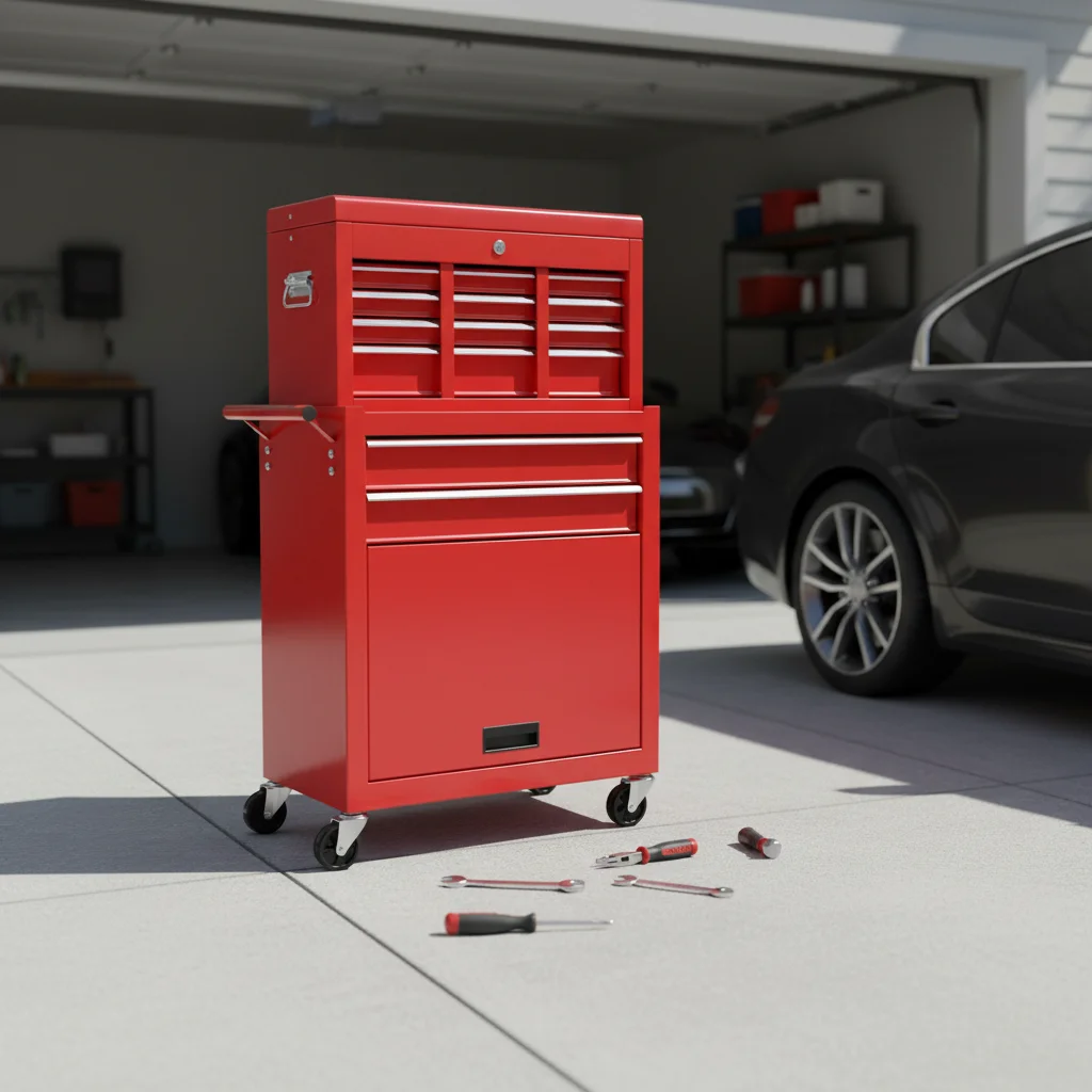 a forHeavy Duty Roller Combination Tool Box Cold-roll Steel Sheets Powder Coated 300kg Load Capacity Side Cabinet for Workshop