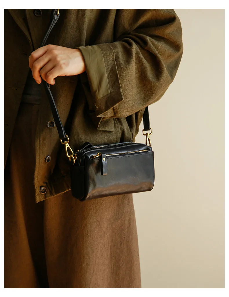 Modische, handgefertigte Damen-Umhängetasche aus echtem Leder, ideal für Wochenendausflüge, luxuriöse Qualität, hochwertige Rindsledertasche. – Detail 19