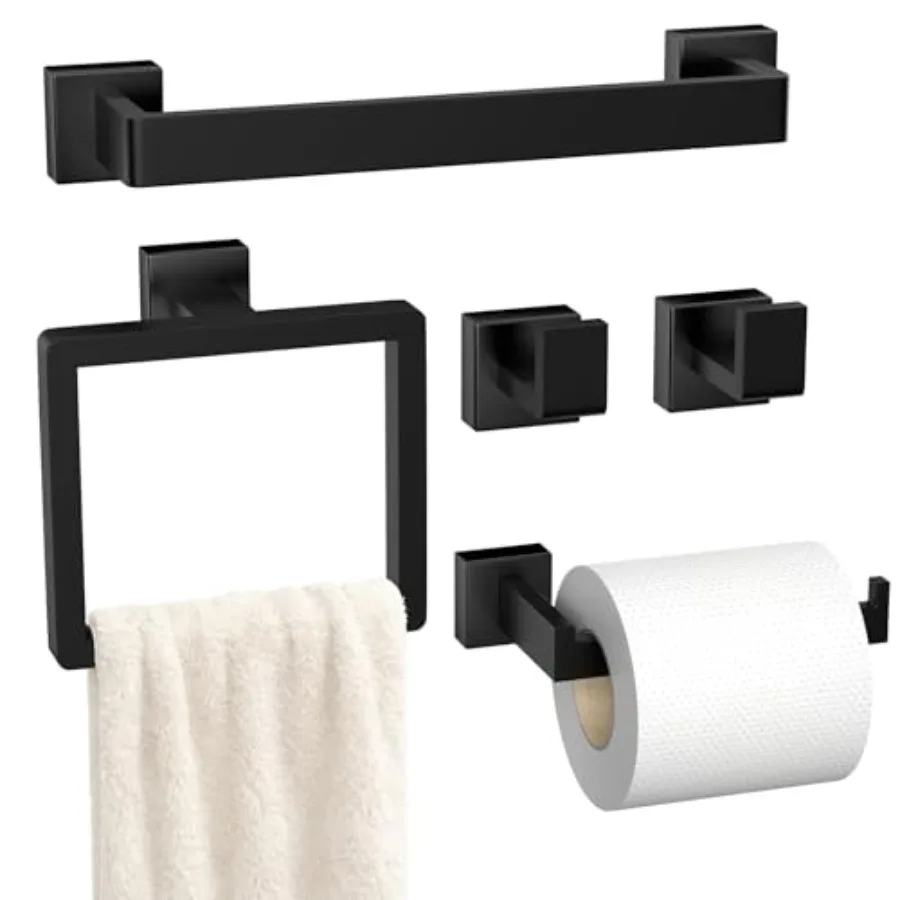 

Bathroom Hardware Accessories Set, SUS304 Stainless Steel Bath Towel Bar Set, Towel Racks for Bathroom Wall Mounted
