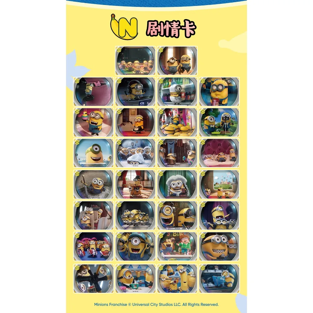 KAYOU Genuine Minions Collection Cards for Boys Girls Animated Comedy Movie Bob Tim Sweet Lovely Daily Character Cards Toy Gift