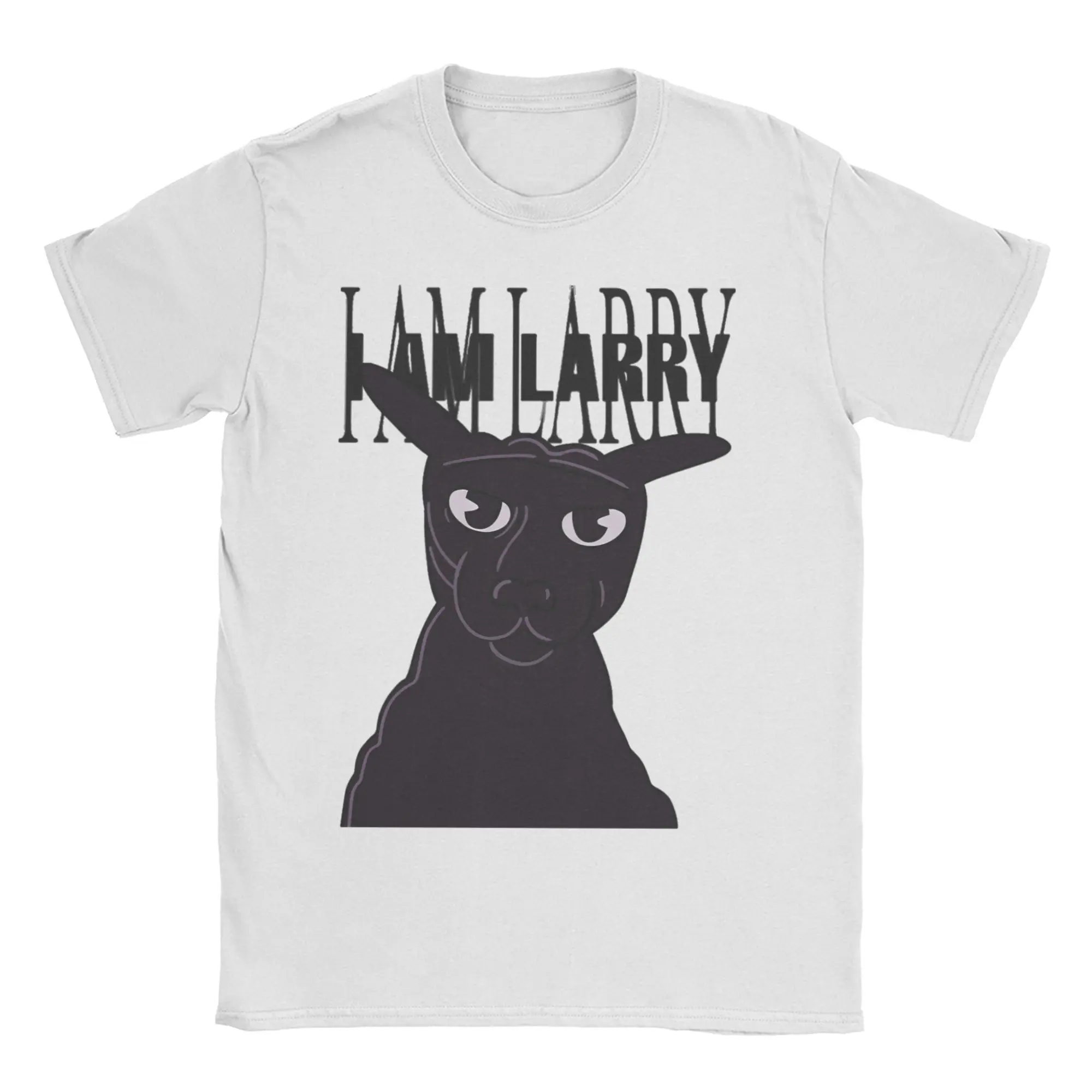 Men T-Shirts Evil Larry Cat Vintage Pure Cotton Tee Shirt Short Sleeve  Dank Brainrot Meme T Shirt Round Collar Plus Size