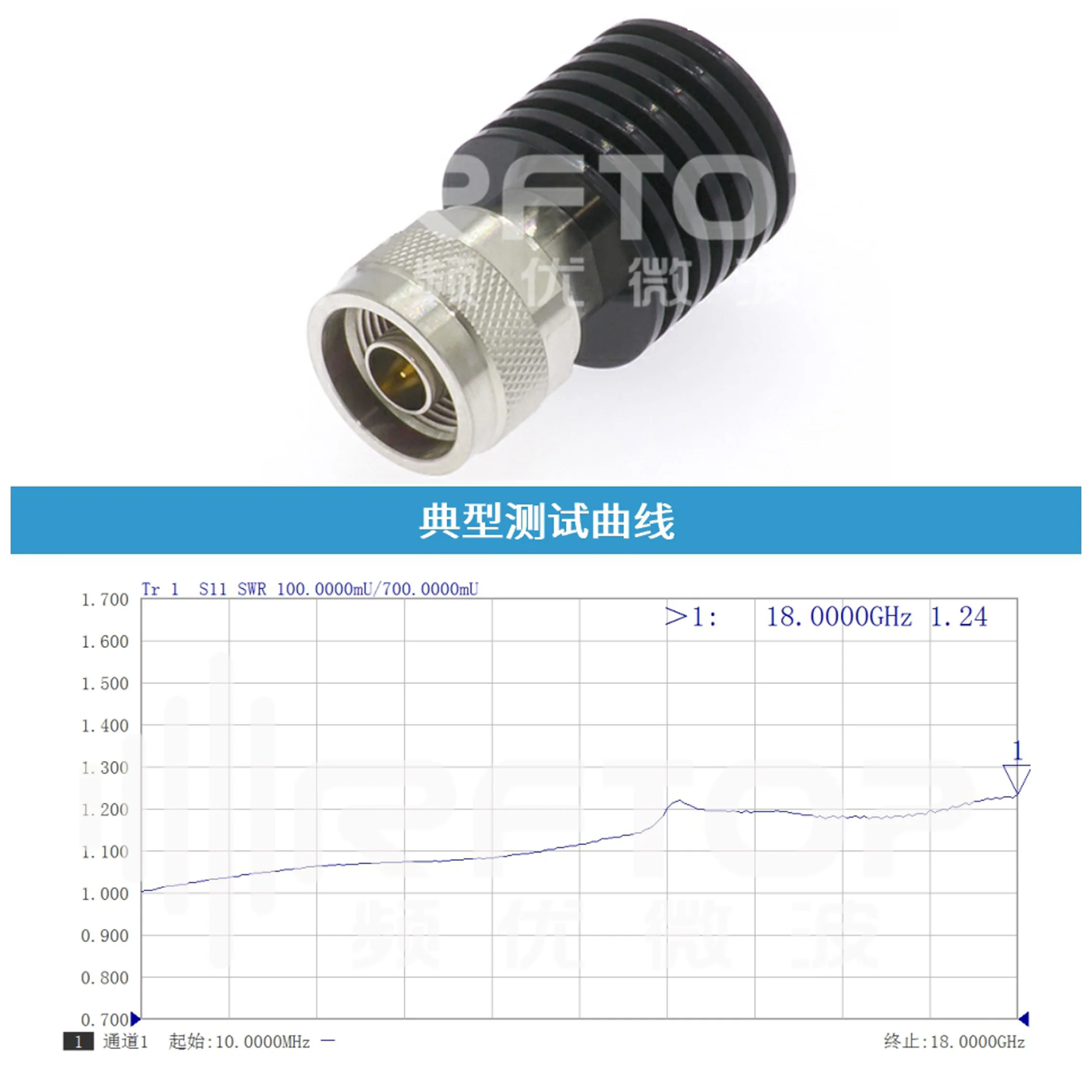 18G N/SMA/2.92mm/BNC/4.3-10 coaxial terminal load 10W network sub-test RF plug