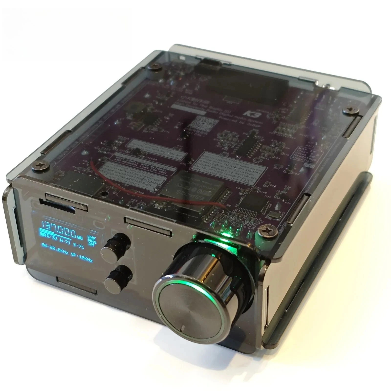 NEW   High Performance Wireless Digital Audio Terminal with Black Metal Casing K3 150kHz-1300MHz Aviation Full Band Receiver
