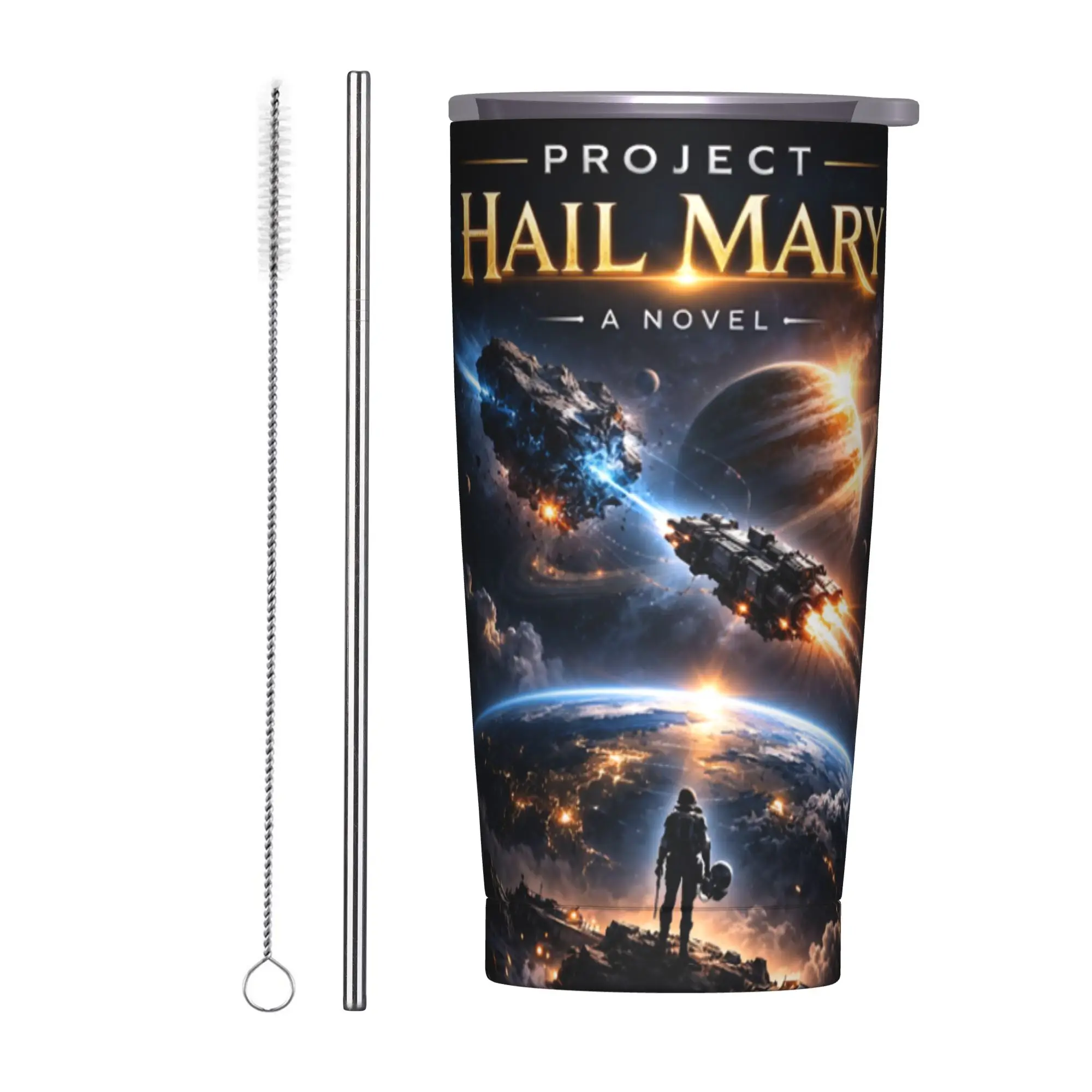 Project Hail Mary Movie 2026 Tumbler Vacuum Insulated  Coffee Cups with Lid Straw Office Home Mug Water Bottle 20oz