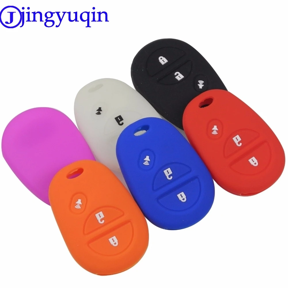 jingyuqin Remote control shell 3 Buttons Car-Styling Silicone Cover Case Fob For Toyota Sienna/Tundra/Sequoia Keychain