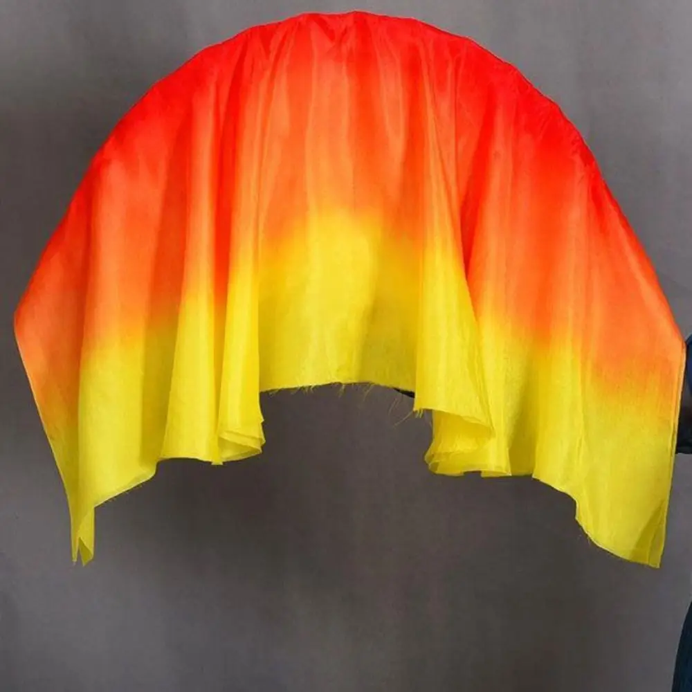 

31 см бамбуковая китайская короткая веер для танца живота 10 см полукруглая шелковая вуаль танцовщица тренировочные пары Yangko Dance бамбуковые веера