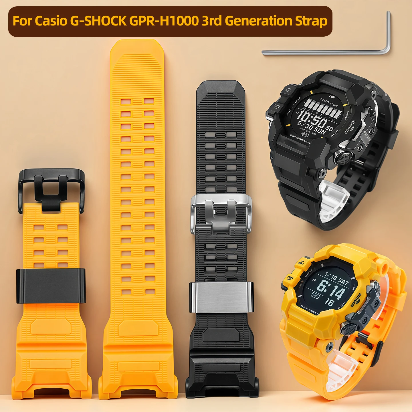 

Водонепроницаемый силиконовый ремешок из полимерной смолы для часов Casio G-SHOCK 3554 GPR-H1000, аксессуары для замены ремешка часов 3-го поколения