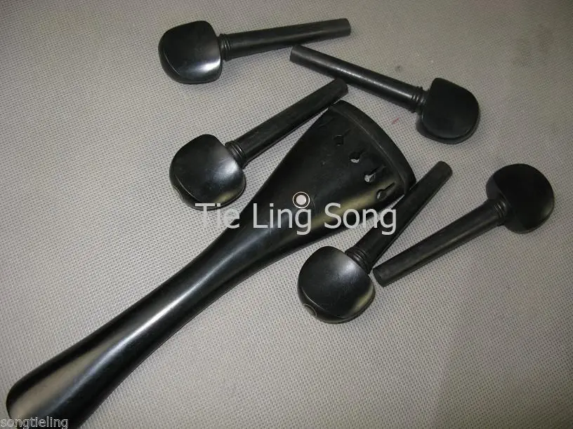 One sets 5 string Cello parts,ebony wood  tailpieces and pegs #6491