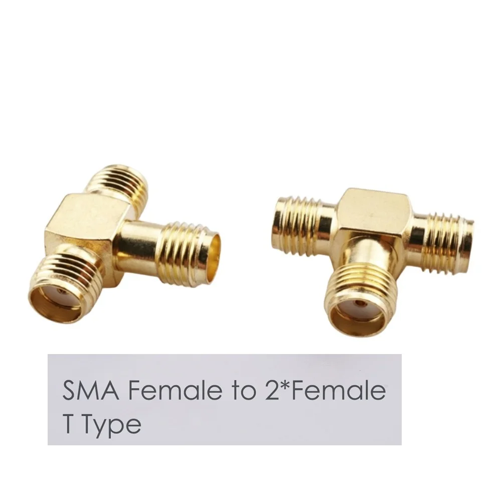 T Type Adapter Female To 2 Male RF Connector For Antenna Cable Signal Transmission Test Measurement Equipment