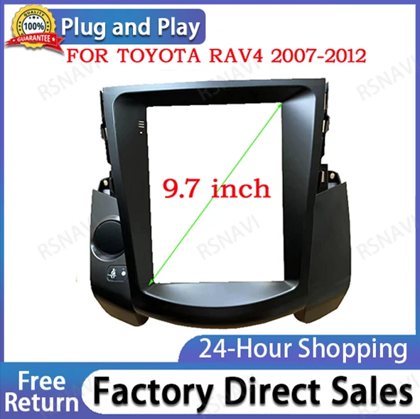 Car Audio 2 Din Facia Frame Adapter For TOYOTA RAV4 2007-2012 9.7 INCH VERTICAL SCREEN DVD Installation Panel Frame Kit