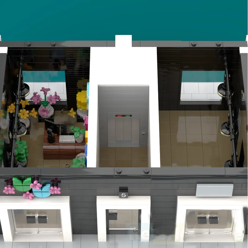 Modello modulare di costruzione di città Moc Mattoni da costruzione Appartamento Tecnologia complessa Blocchi modulari Giocattoli di Natale Set fai da te Assemblaggio