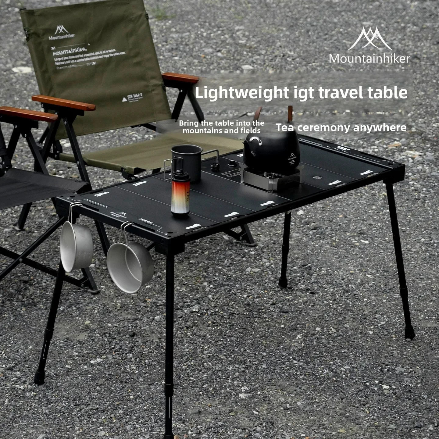 IGT Lightweight Folding Table And Chairs Set for Outdoor Camping Portable Accompanying Table Convenient to Carry