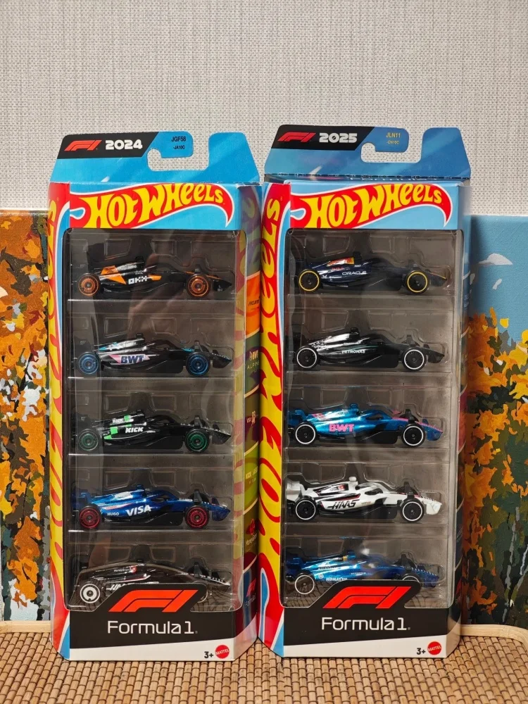Hot Wheels F1 Race Car Diecast Models JLN11 5 Pack Red Bull Mercedes Alpine Haas Williams Toy Cars Collectible Gift For Boys