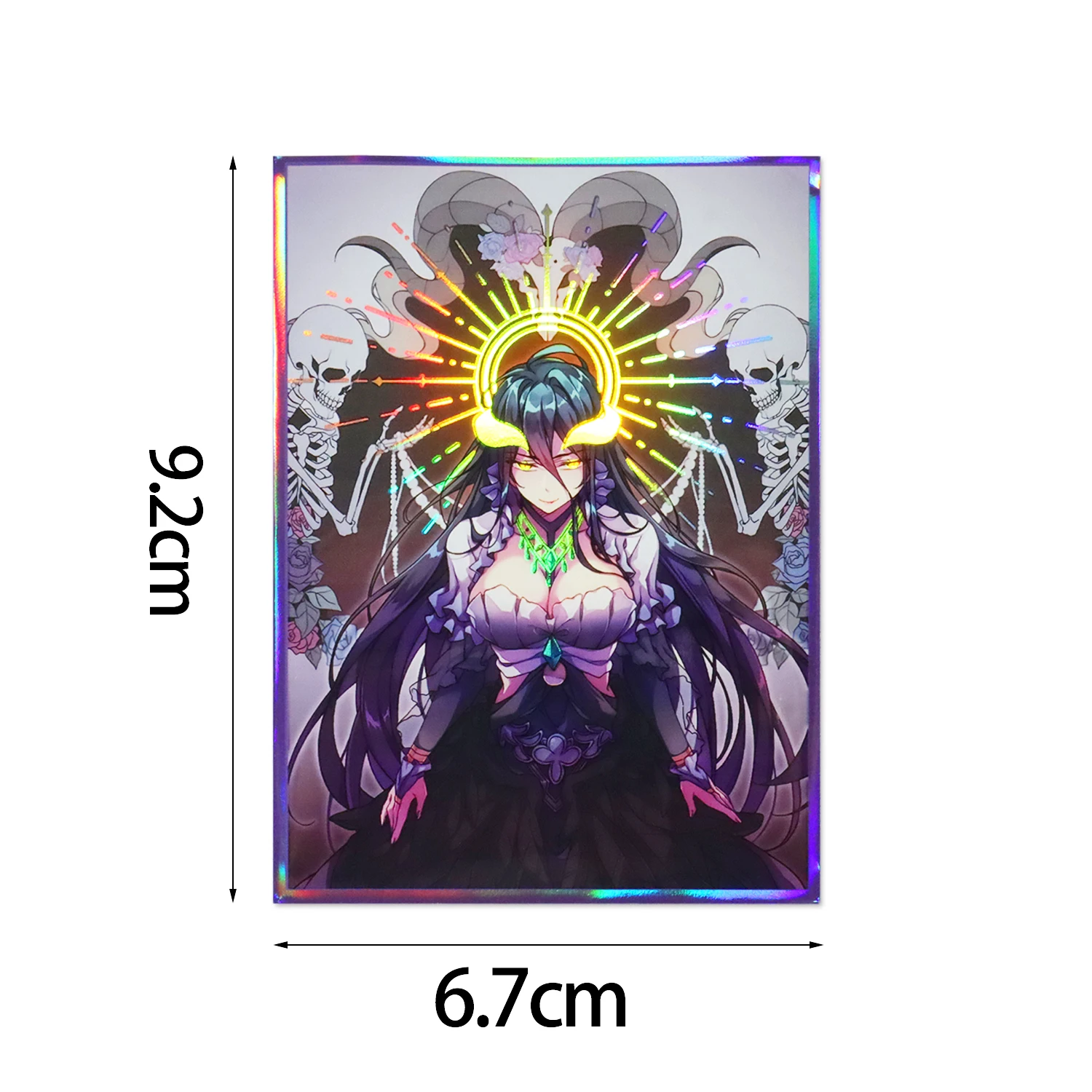 Holographic Anime Card Sleeves PKM MTG Size Card Sleeve Albedo Trading Card Protectors for 67x92mm Standard Size Foil Pocket