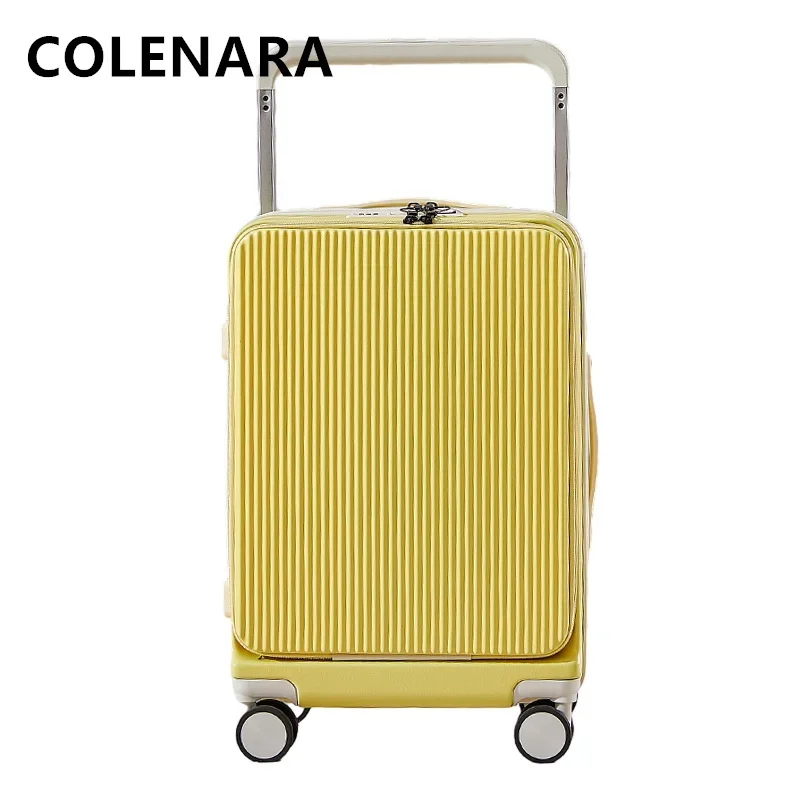 COLENARA Gepäck mit Rädern, vorne öffnender Laptop-Boarding-Koffer, USB-Lade-Trolley, 20 Zoll, 22 Zoll, 24 Zoll, 26 Zoll Kabinenkoffer