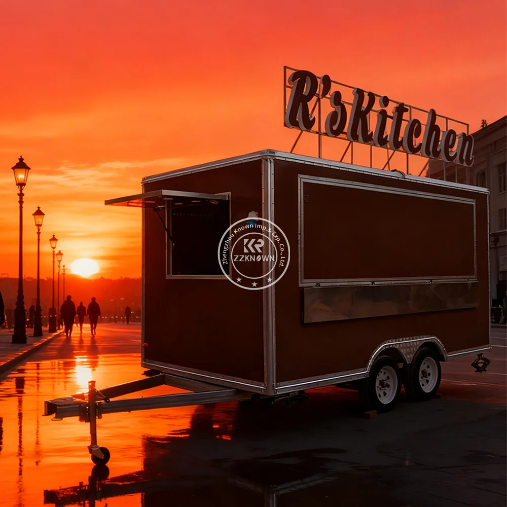 

Настроить торговый фургон для еды, кейтеринг, прицеп, полностью оборудованный концессионный уличный мобильный грузовик для еды, прицеп для фаст-фуда для продажи