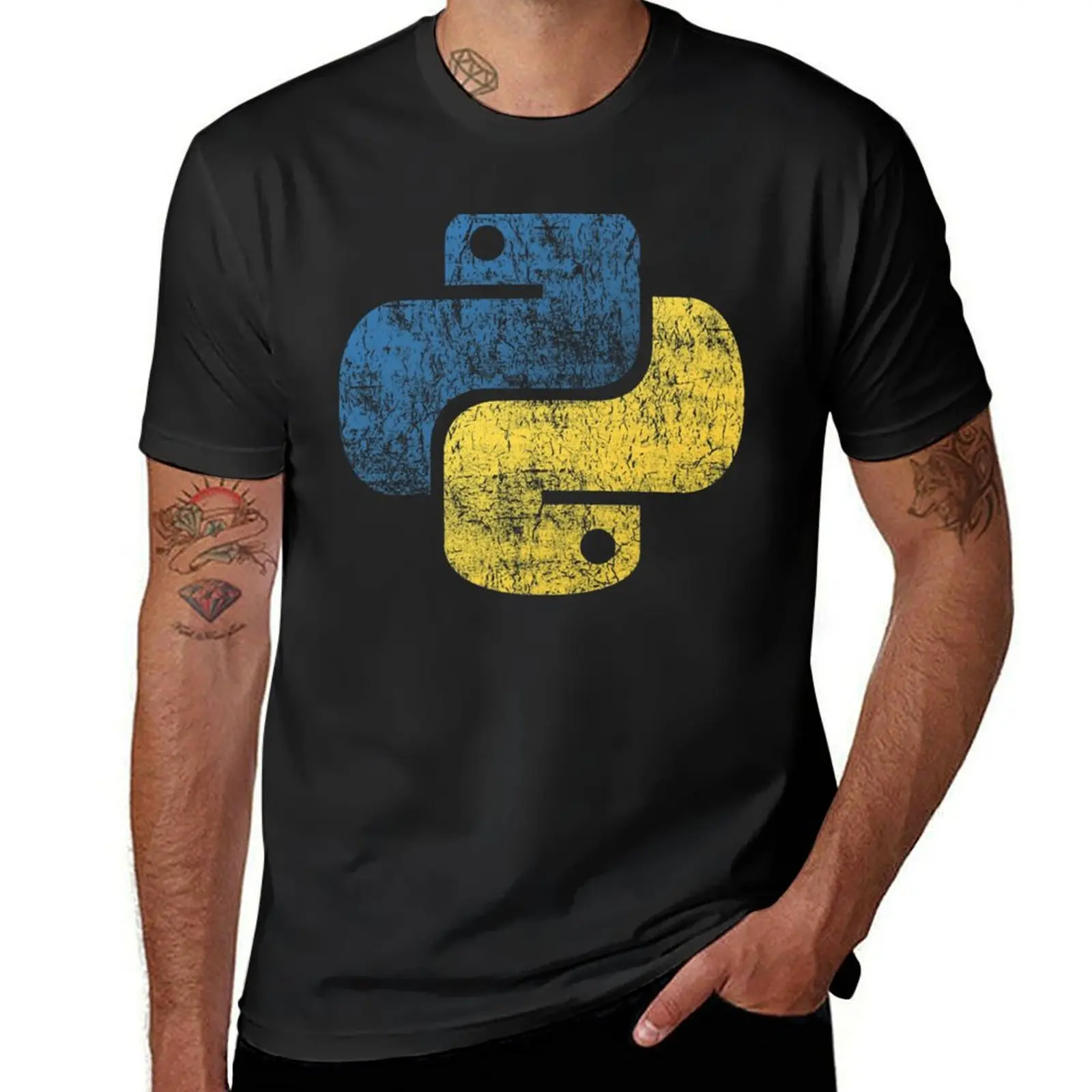 Python Logo Programming Language T-Shirt plus sizes tees Blouse men clothes