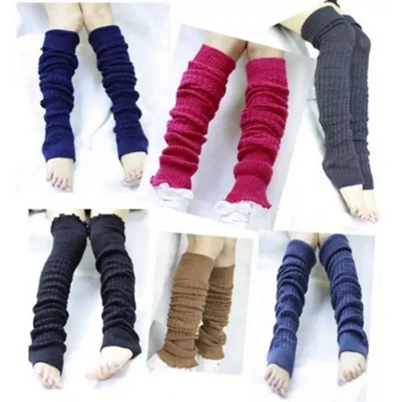 Factory Wholesale Women's Spring and Autumn Knitted Dance Leg Gaurd Set Wool Twist Slimming Sock over-the-Knee Boots Foot S